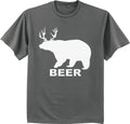 Funny Beer Deer Bear T-shirt Mens Graphic Tee Dad Gifts Hunting