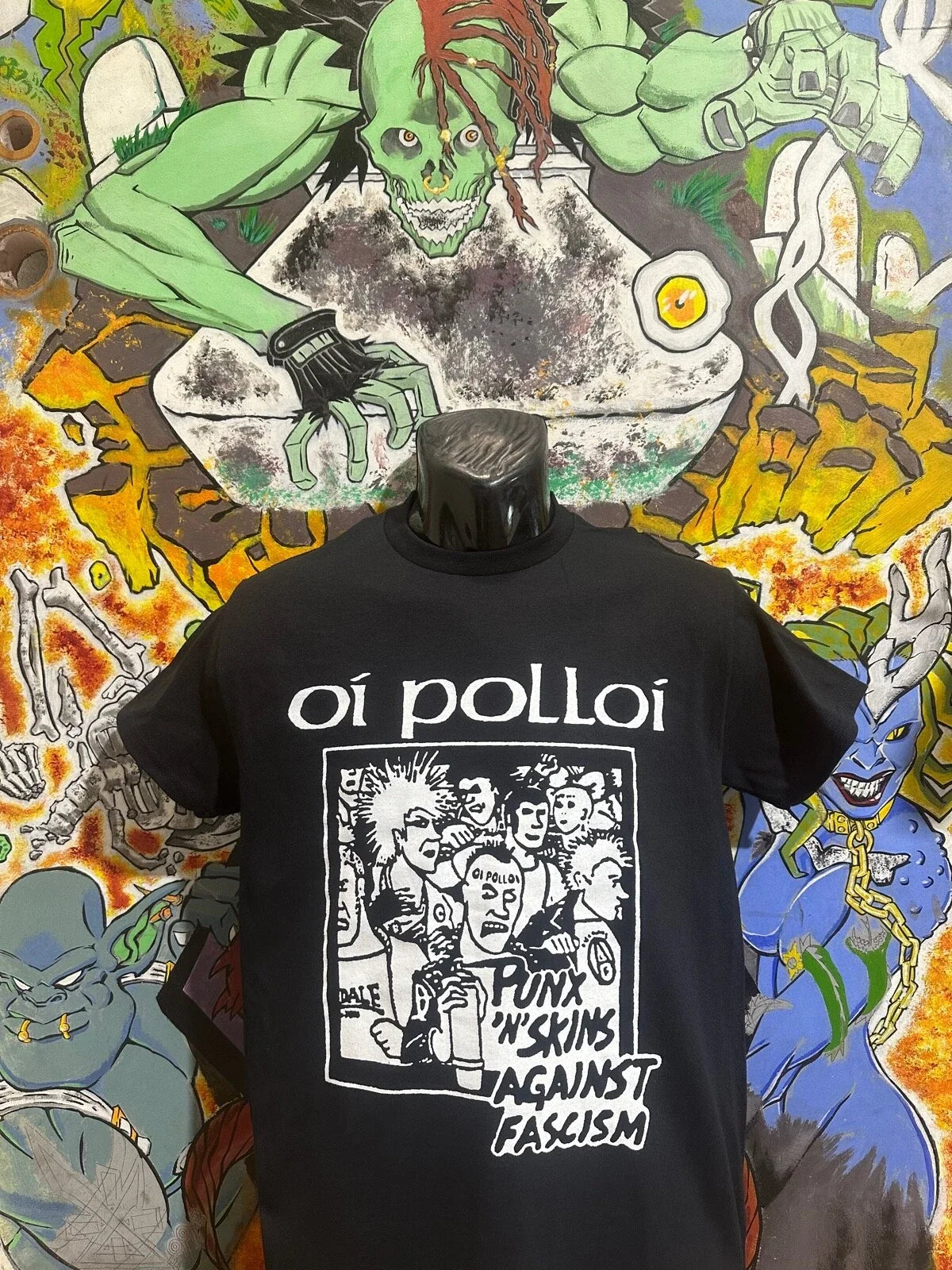 Oi Polloi "Punks 'n Skins" shirt Casualties Black Flag Aus Rotten Unseen Punk Oi