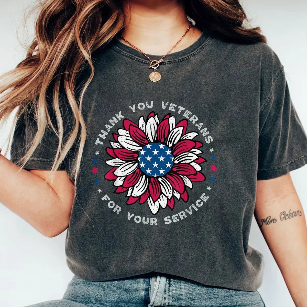 Sunflower Thank You Veterans Day Military Tribute Shirt,Honoring Our Heroes Tee
