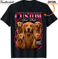 Custom Dog Cat Photo Text T-Shirt Personalized Birthday Date Pet Gift