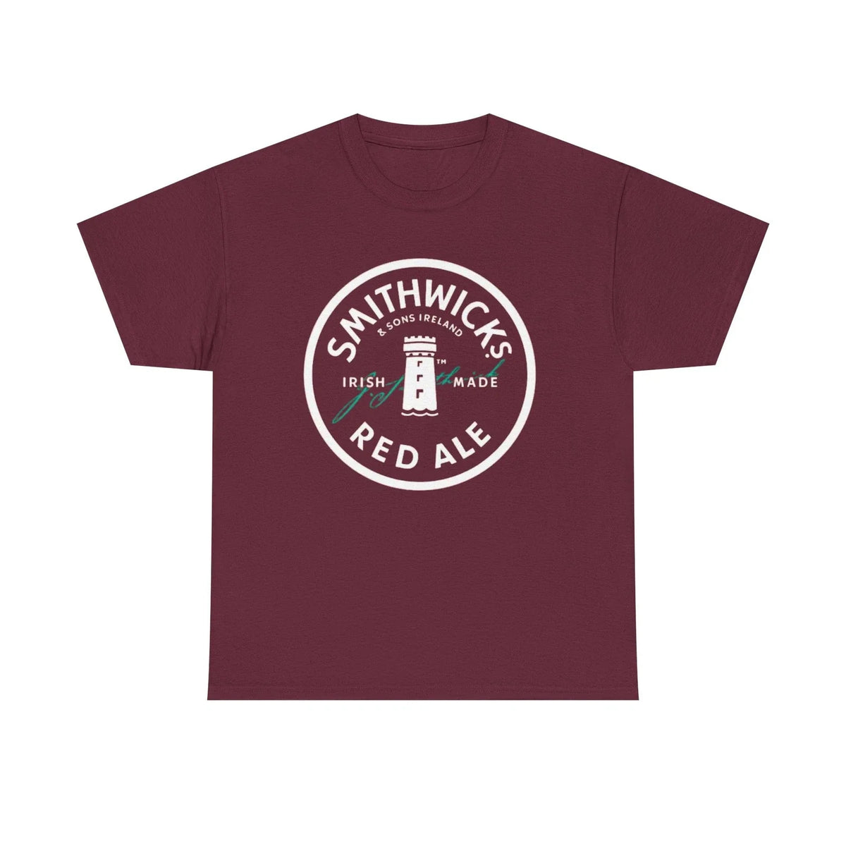 Smithwicks Irish Red Ale on Semi-Stretch Cotton Crew Neck Men's T-Shirt