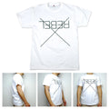 SA106 Mens Rebel X Minimal Typography Simple Art Clean Graphic White T Shirt