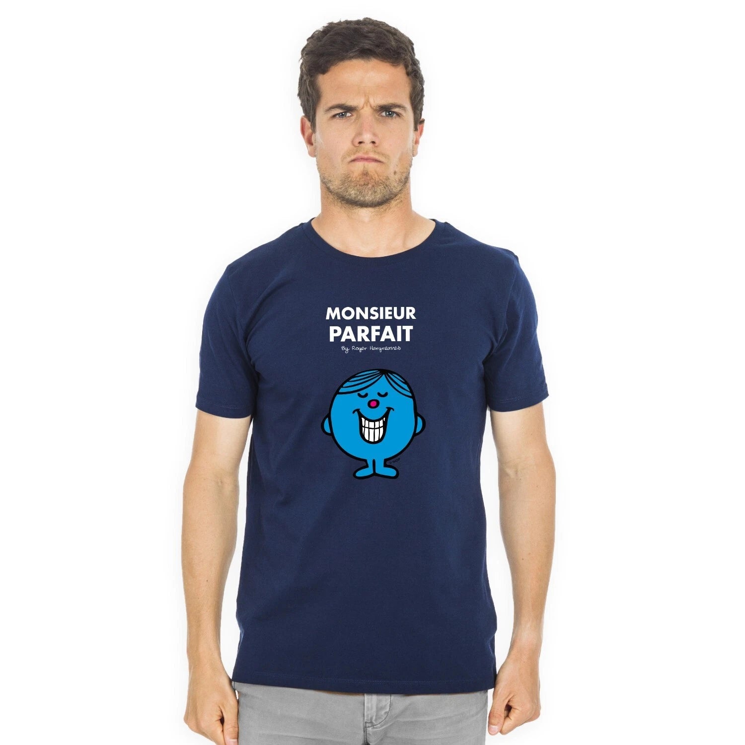 T-Shirt Men's Short Sleeve Monsieur Perfect Color Navy Blue