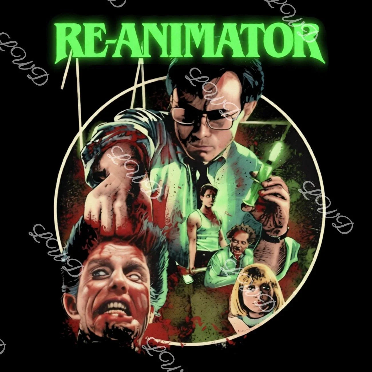 Re-Animator T-Shirt | Zombie Horror Movie | Graphic Art Tee | H.P. Lovecraft