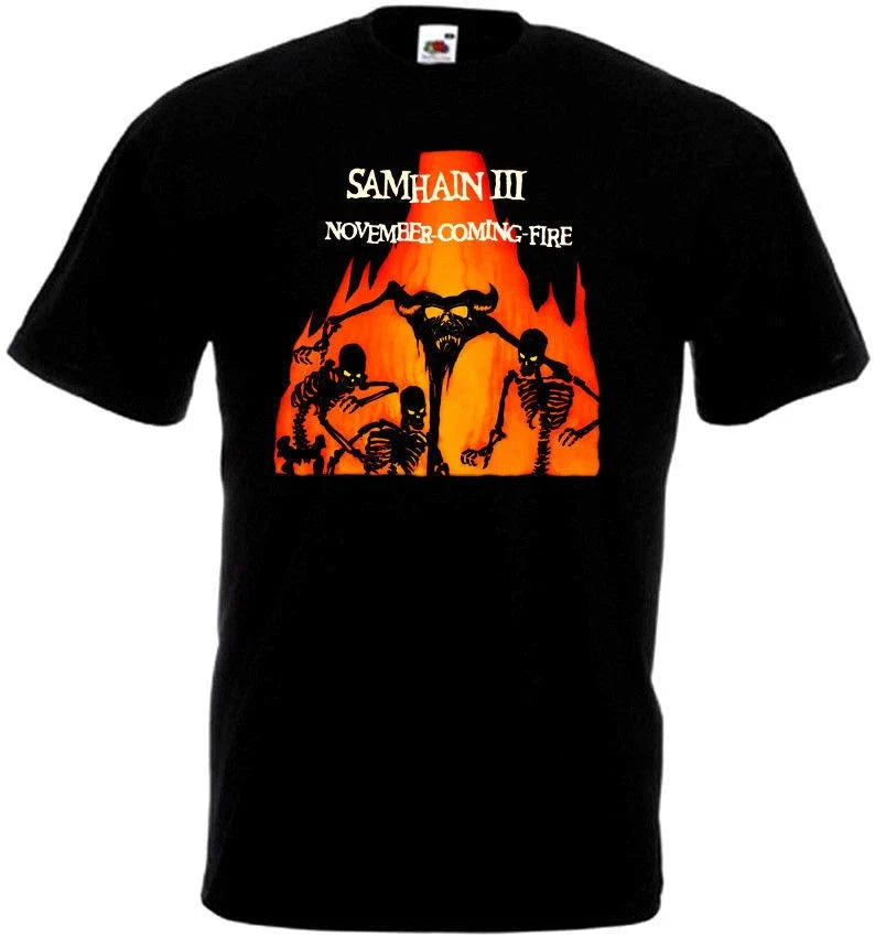 Samhain November Coming Fire T shirt black horror punk band all sizes S-5XL