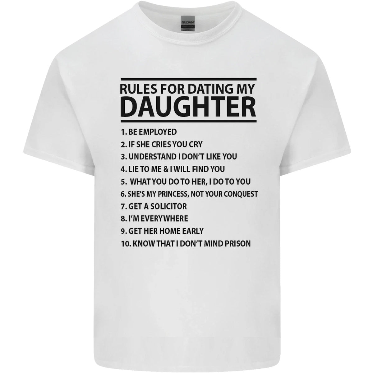 Rules for Dating My Daughter Fathers Day Mens Cotton T-Shirt Tee Top