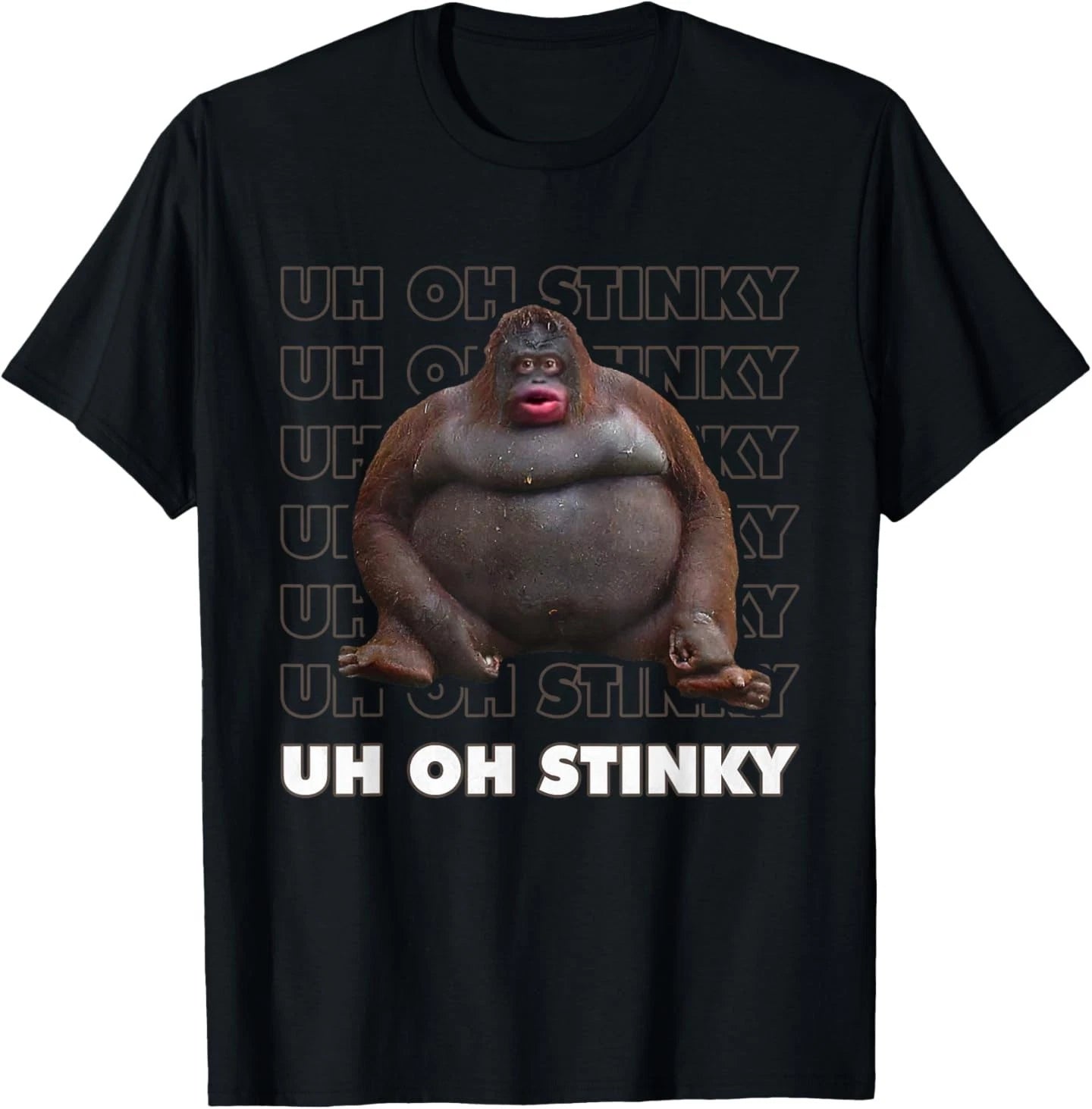 Uh Oh Stinky Poop Meme Funny Monkey T-Shirt
