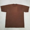 Brown Basic T-Shirt Men's Thick Short Sleeve Crewneck Classic Casual