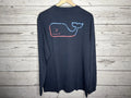 Vineyard Vines Mens Blue Vintage Whale Graphic Long Sleeve Shirt Medium NWT