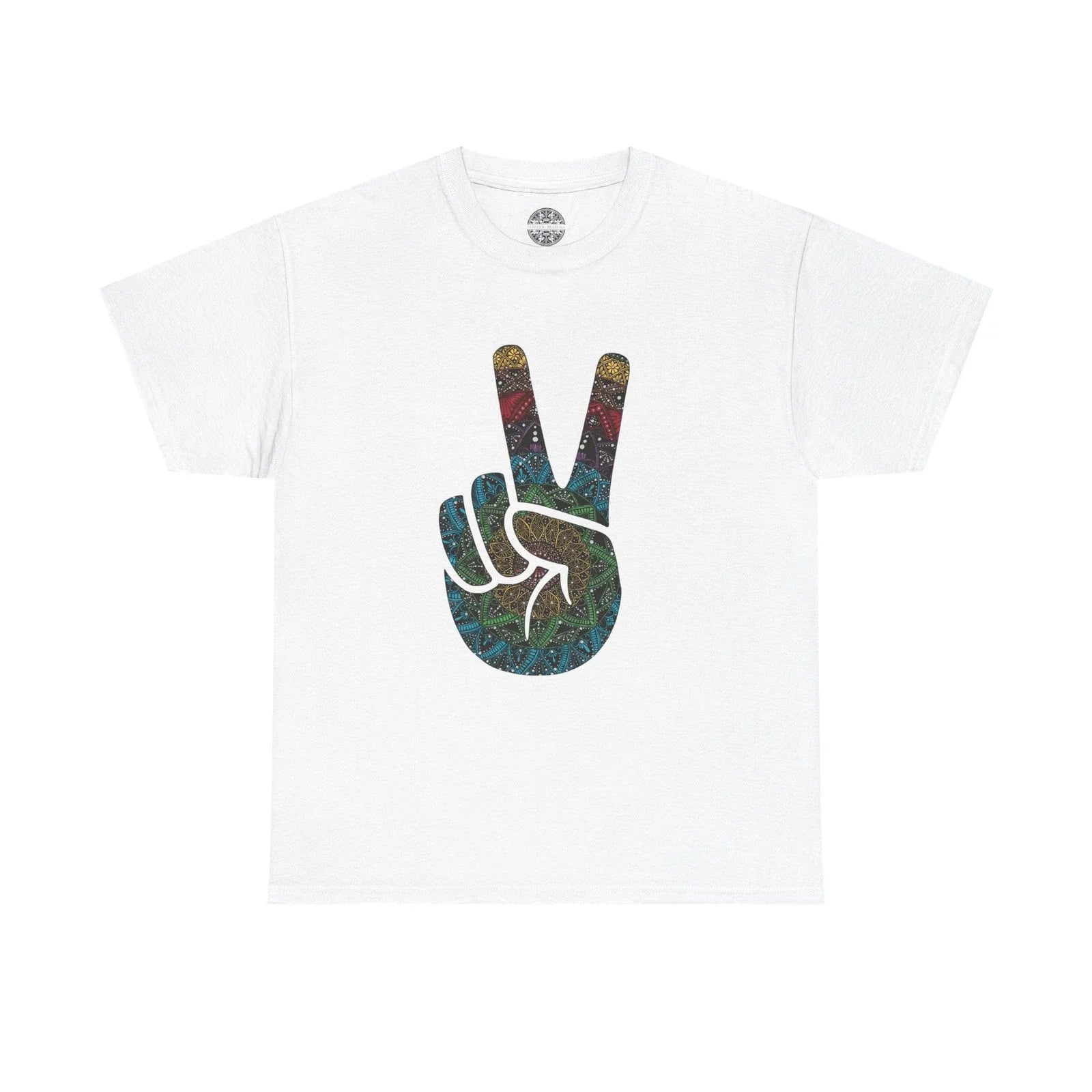 Peaceful Pride Sign T-Shirt | Mandala Boho Pride Peace Sign