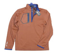 RLX Ralph Lauren Orange/Blue Herringbone 1/4 Zip Fleece Lined Pullover Shirt