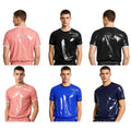 Men T-shirt Workout Tops Daily Wear Top Stage Water Resistant Sports Trim