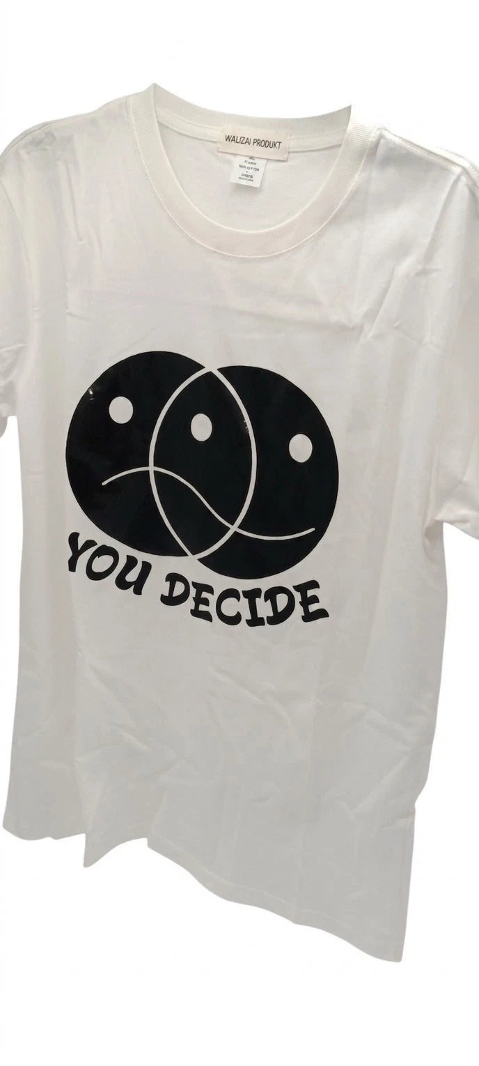 You Decide Graphic T-Shirt Unisex White CottonTeeCasual StreetwearSoft M size