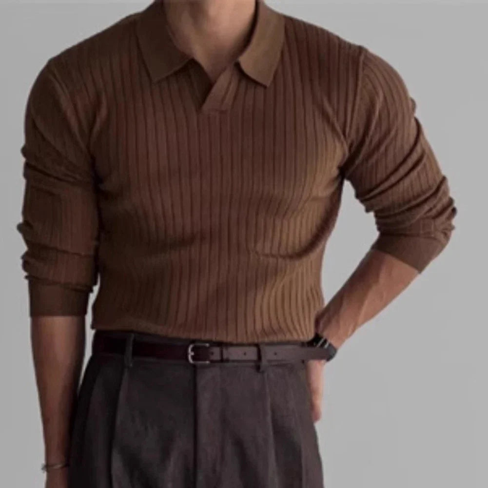 Mens Knitwear Tops Long Sleeve Casual Knitted Jacquard Lightweight Style