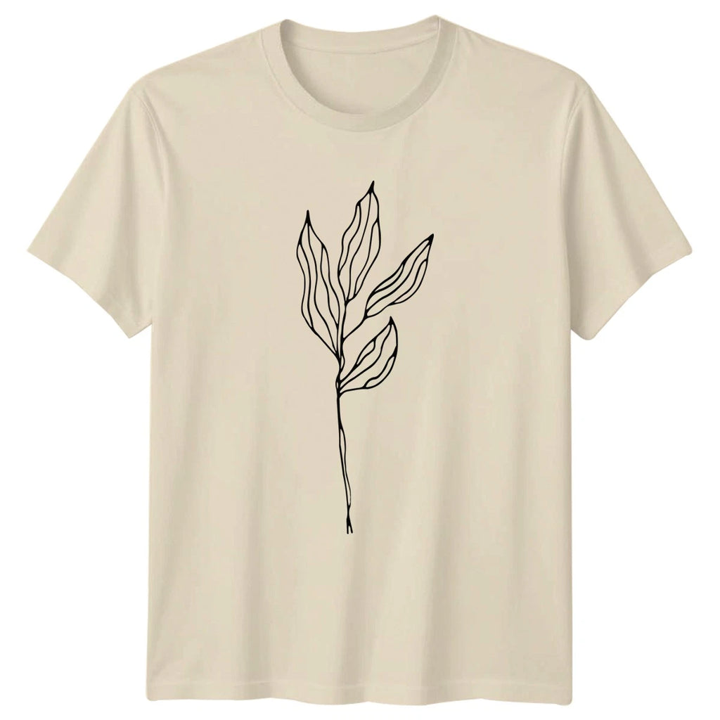 Stylish Minimalist Botanical Line Art T-Shirt Botanical Illustration Nature