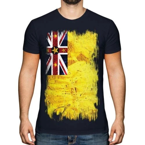 Niue Grunge Flagge Herren T-Shirt Niu ? Fußball Niuean Geschenk