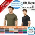 🔥 Tultex Men Poly-rich ringspun T-shirt Short Sleeve Top Up To 4XL 241