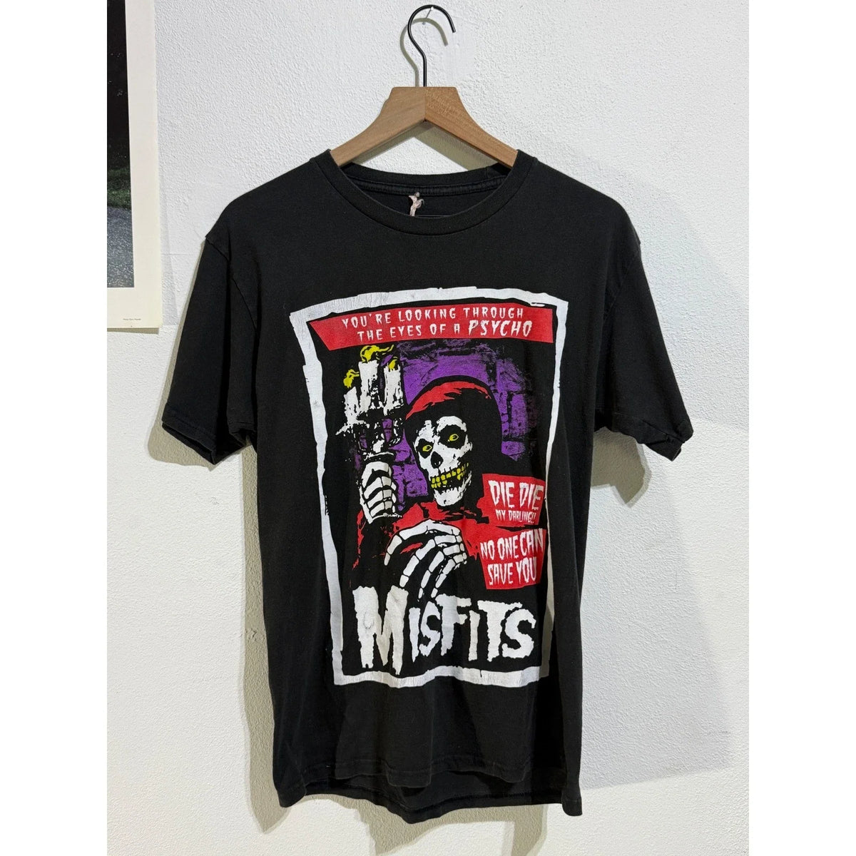 Misfits Die Die My Darling Psycho Crimson Ghost Black Graphic T-Shirt Medium