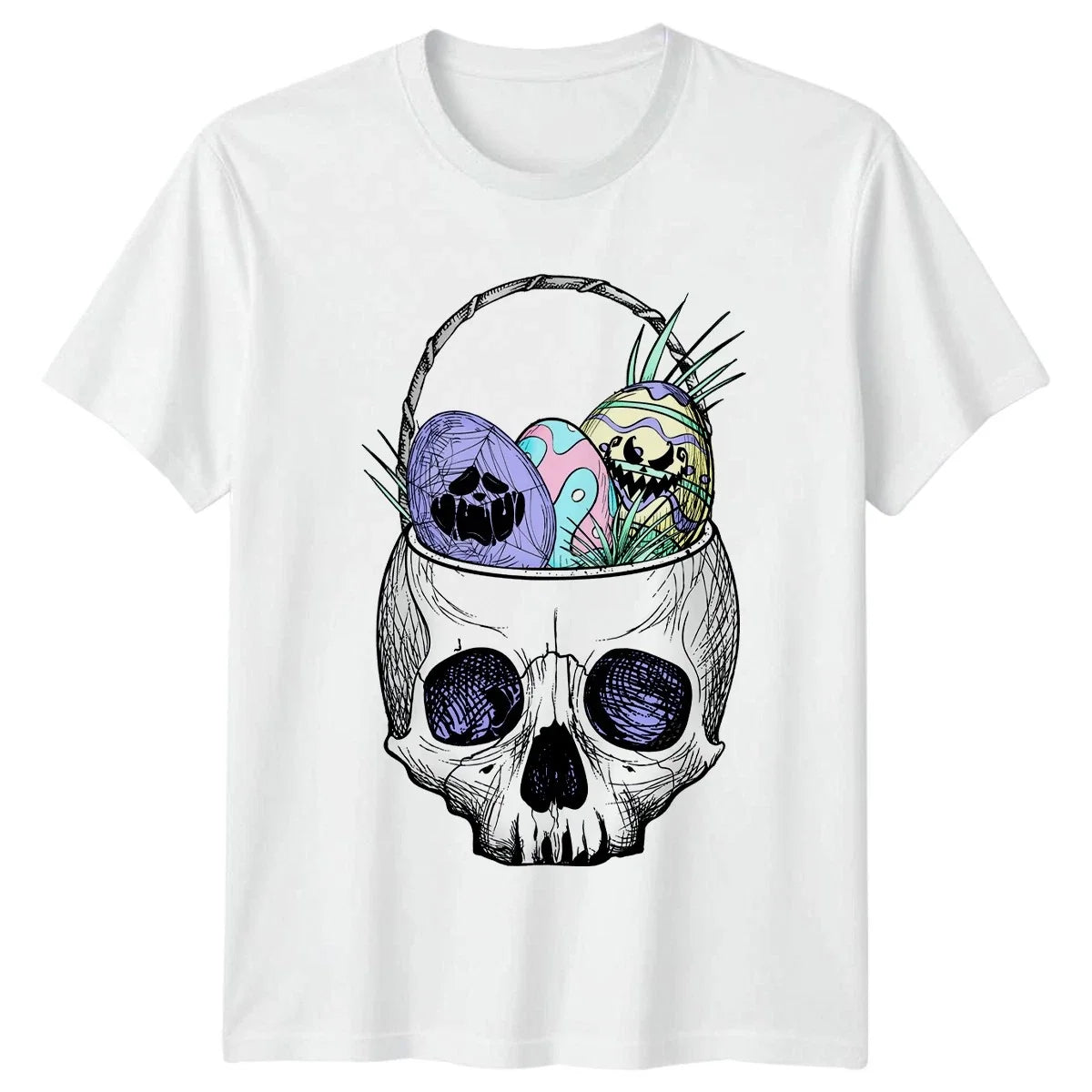 Pastel Goth Skull Easter Basket T-Shirt Pastel Goth Easter