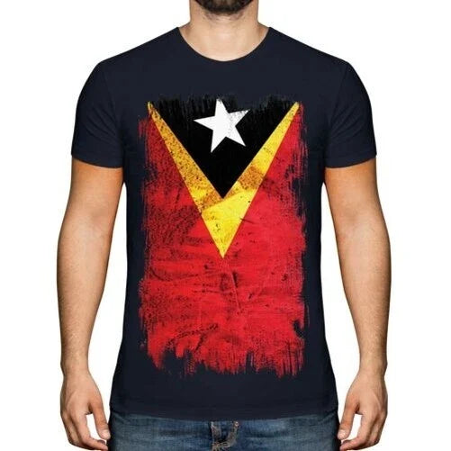 EAST TIMOR GRUNGE FLAG MENS T-SHIRT TEE TOP TIMOR LOROSA'E TIMORESE TIMOR-LESTE