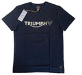 Triumph T-Shirt Mens Medium Cartmel Jet Black Spellout Logo Cotton Short Sleeve