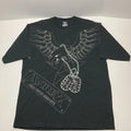 Vintage Avirex T-Shirt Y2k Eagle Dog Tag Black Oversized Tee Mens Size 3XL