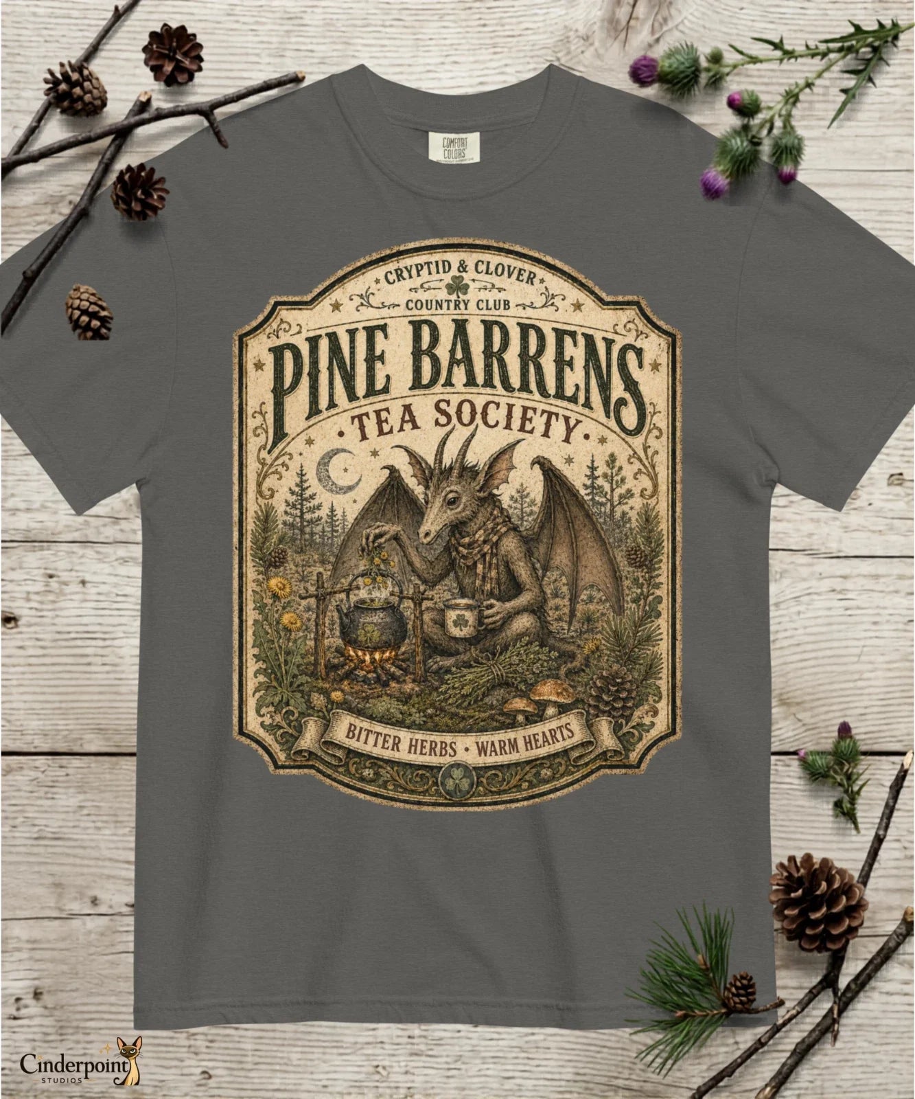 Jersey Devil Premium Comfort Colors T-Shirt Pine Barrens Cryptid Club Tee S-4XL
