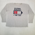 Super Daddy Men's Gray Long Sleeve Crew Neck Graphic T-Shirt Size Large Casual