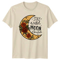 Stay Wild Moon Child Celestial T-Shirt Boho Crescent Moon Floral Tee