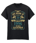 Life Begins at 30 T-Shirt Mens Funny Born In 1996 30th Birthday Gift for Him Son