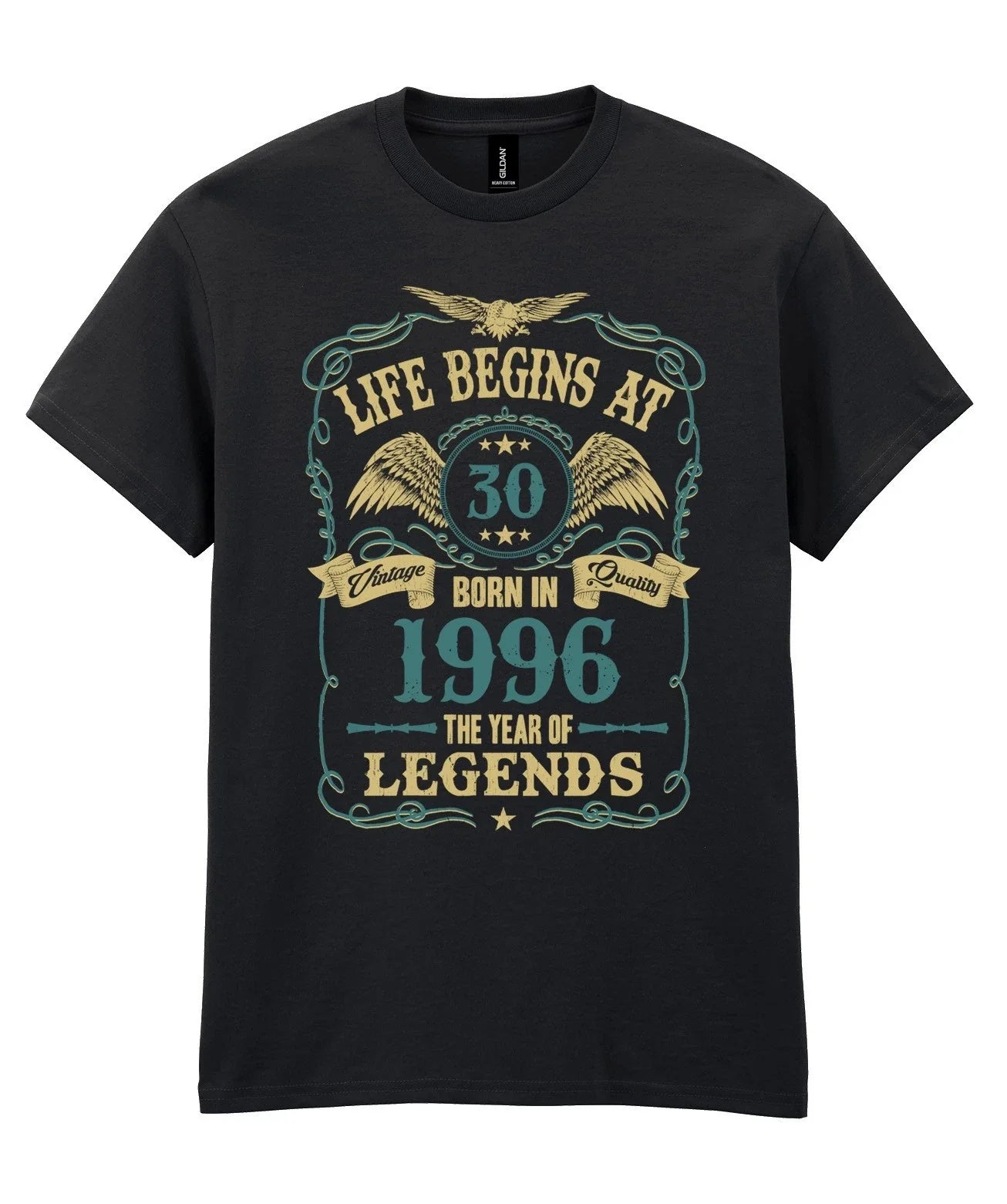 Life Begins at 30 T-Shirt Mens Funny Born In 1996 30th Birthday Gift for Him Son