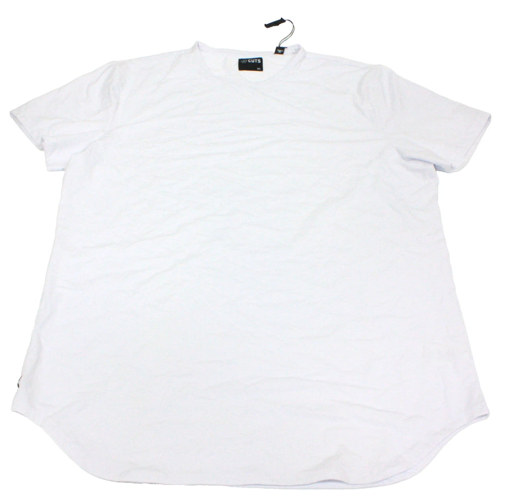 Cuts Men's AO Elongated White T-Shirt Size XXL Stretch, Breathable