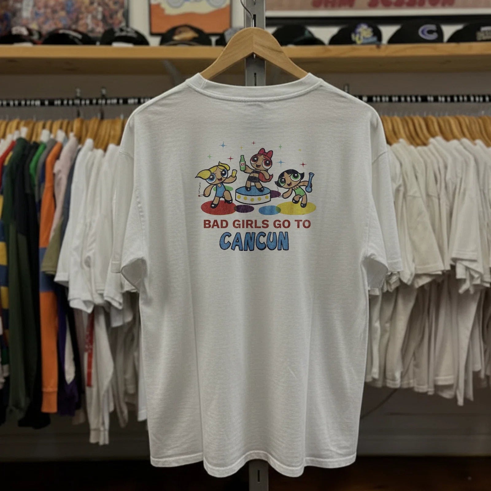 90s Powerpuff Girls Good Girls Bad Girls Parody Aged T-Shirt White XL