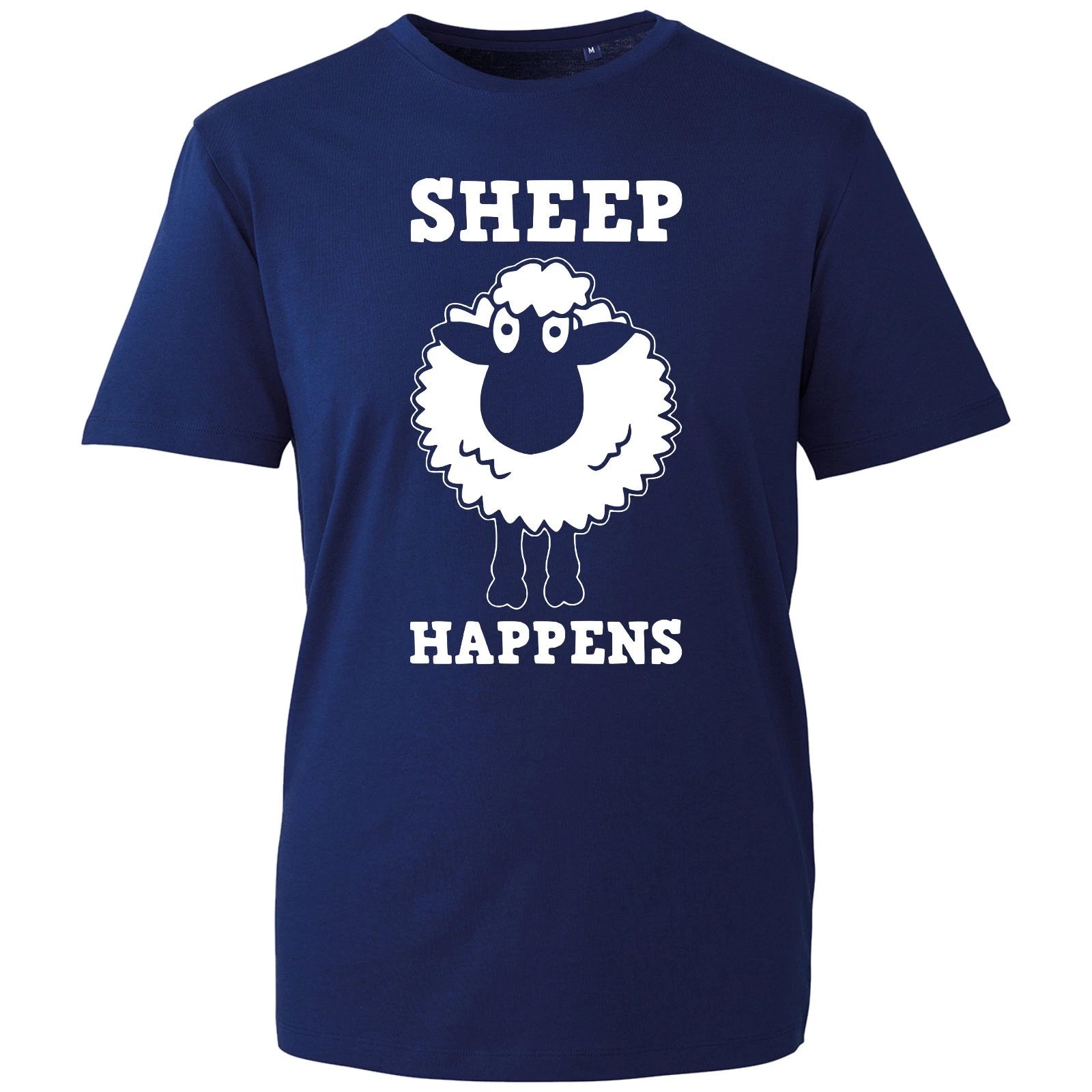 Sheep Happens T-shirt Cattle Farmers Rude Funny Meme Printed Top Unisex Gift Tee