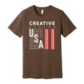 Unisex Graphic Tee With USA Flag Stripes Design And Creative Typography For Ever