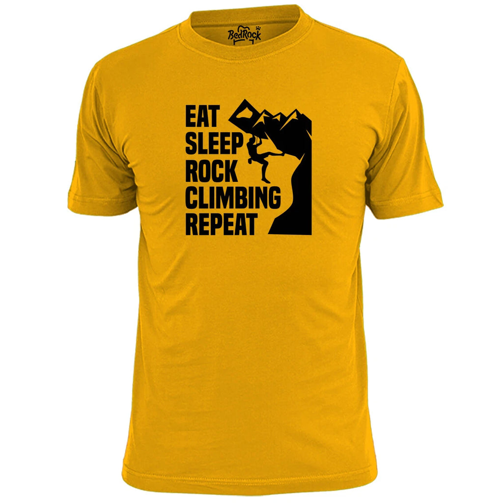 Mens Eat Sleep Rock Climbing Repeat T Shirt Outdoor