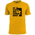 Mens Eat Sleep Rock Climbing Repeat T Shirt Outdoor