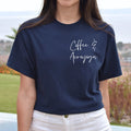 Coffee and acroyoga pocket Unisex T-shirt Yoga tee Black Navy Dark Heather