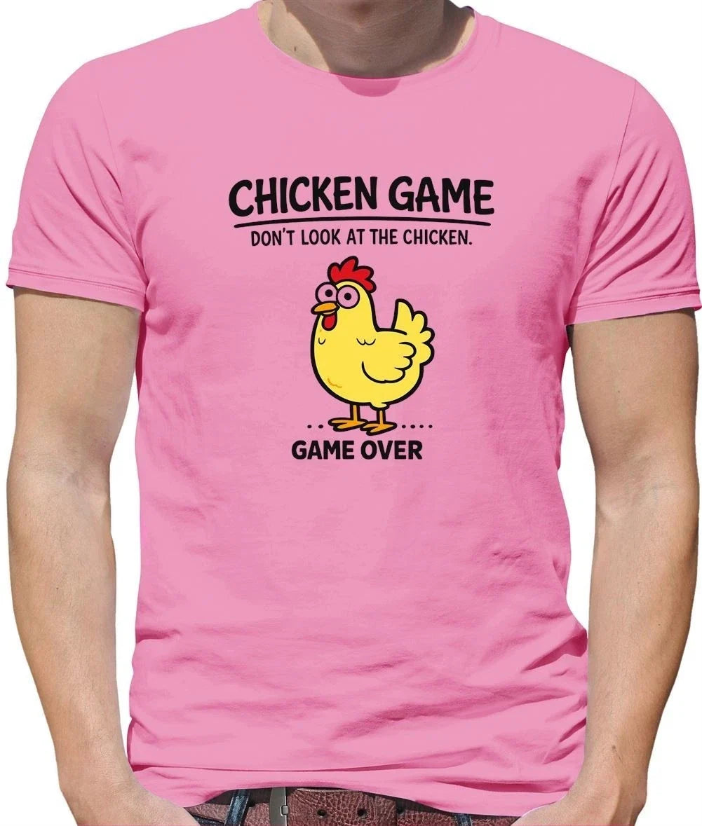 Chicken Game Over Funny Graphic - Mens T-Shirt - Chickens Love Meme Novelty