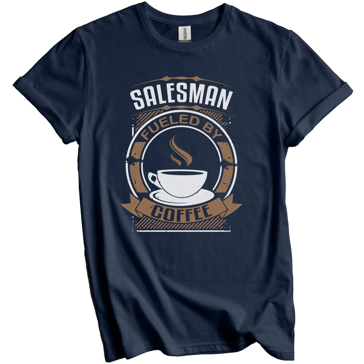 Salesman Fueled By Coffee Funny Graphic T-Shirt