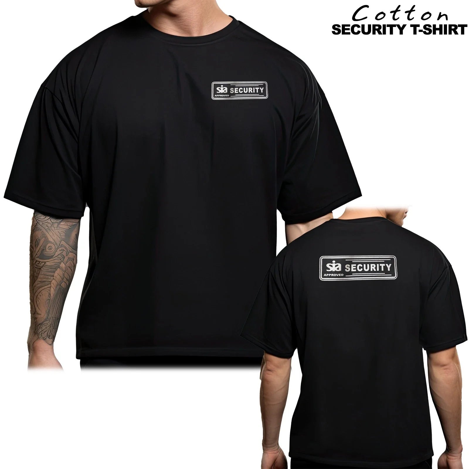 Mens SIA Security Top Shirt Guard Bouncer Uniform Bodyguard Workwear Top S-3XL