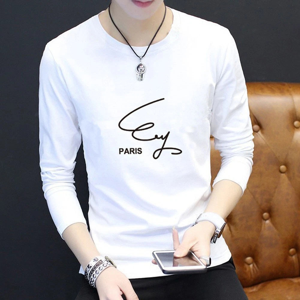 Sleek Design Unisex Cotton T Shirt Featuring a Stylish Round Neck and Letters