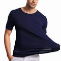 Men's Ultra Soft Smooth T Shirt Bamboo Viscose Short Sleeve Casual Tee Navy Blue
