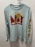 PacSun Playboy Adult Men Long Sleeve T Shirt Small Blue Teal Lazy Love