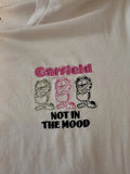 Garfield Not In The Mood Funny Cartoon Lazy Cat white T-Shirt New XXXL Embroider