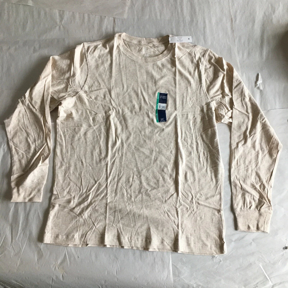 NWT George Crew Neck Long Sleeve T Beige XL