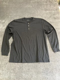 Fresh Clean Threads T-Shirt Mens 2XL Black Soft Knit Cotton Casual Henley Neck