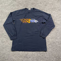 Vintage 90s California Fire Flame Hot Rod Shirt Medium 18x26 Blue