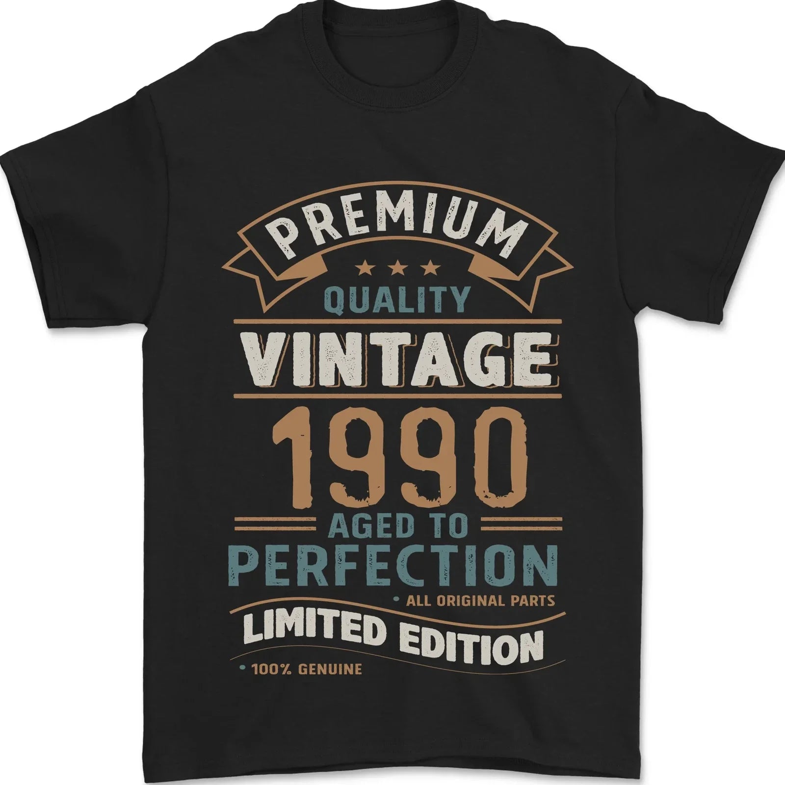 Premium Vintage 36th Birthday 1990 Mens T-Shirt 100% Cotton