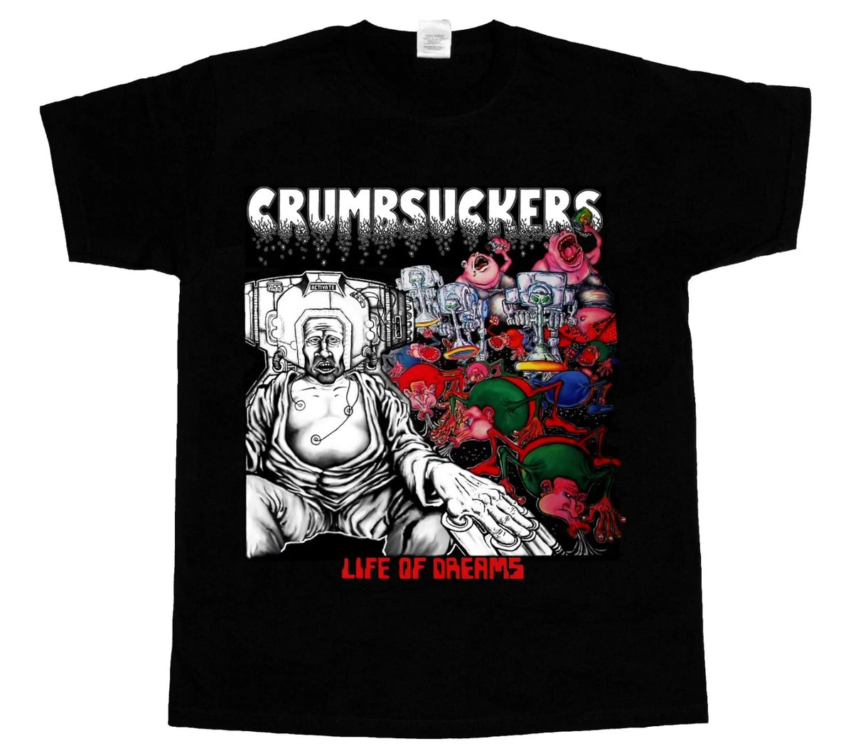 CRUMBSUCKERS LIFE OF DREAMS CROSSOVER PRO-PAIN GANG GREEN NEW BLACK T-SHIRT 4XL